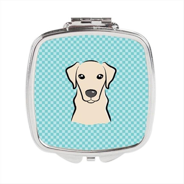 Carolines Treasures Checkerboard Blue Yellow Labrador Compact Mirror- 2.75 x 3 x .3 In. BB1160SCM